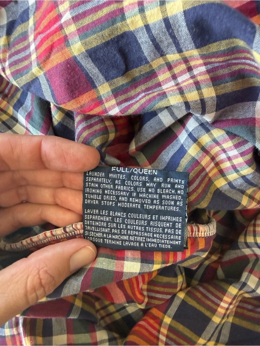 Vintage Ralph Lauren Madras Bright Red Plaid Kennebunkport Queen Size duvet